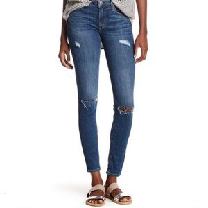 Hudson Nico Midrise Super Skinny Busted Knee Jeans